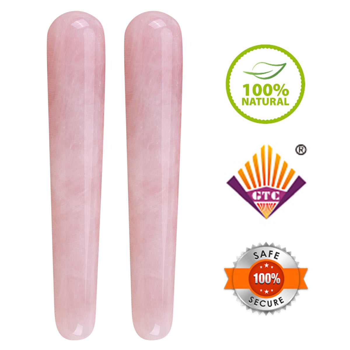 Rose Quartz Massage Wand 2PCS Set Mimosa MIMOSA Gemstones